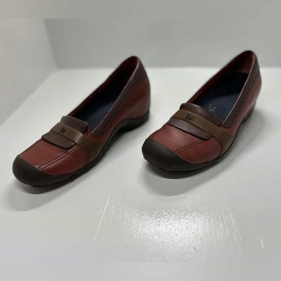 Merrell Plaza Moc Wedge Moccasins Dark Autumn Leather Slip-ons size 6.5 - Picture 2 of 8